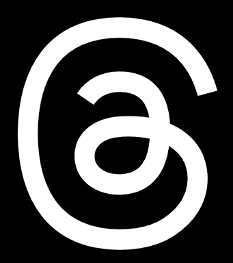 A stylized white letter 'a' on a black background.