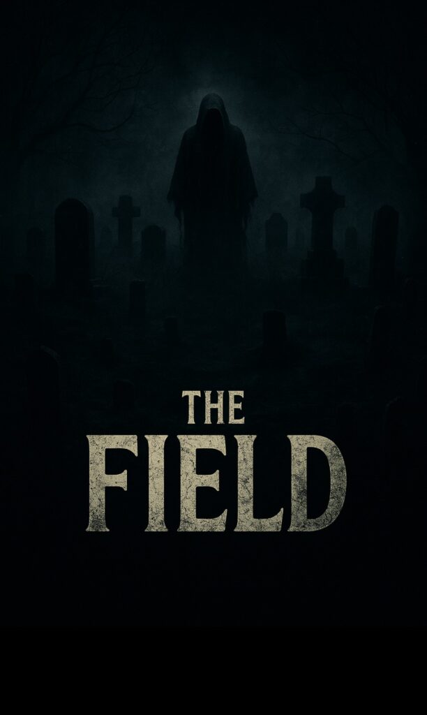 Dark cemetery scene with "THE FIELD" title in eerie font.